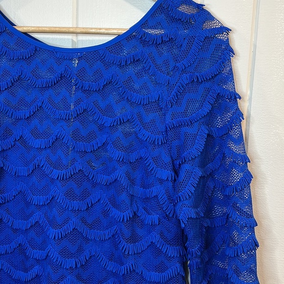 Blue Scalloped Dress w Lace and lining - Picture 6 of 9